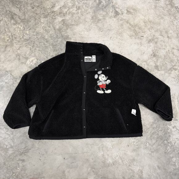 NEW Disney Jacket Womens 3X 3XL Black Mickey Mouse Fleece Mousewear Embroidered - Picture 1 of 8
